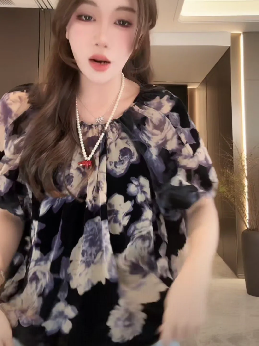 

Breathable Casual Summer irt Women's Loose Fit Bubble Sve round Ne Print T-irt Anti-Uv Dyed Tie Dye Versatile Slimming