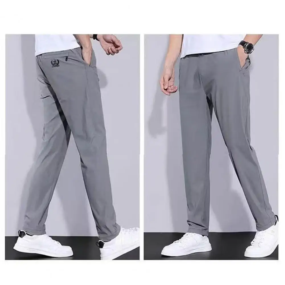 Chic Men Winter Pants Elastic Waist Heat Retention Comfortable Men Winter Pants  Deep Crotch Winter Pants for Dating