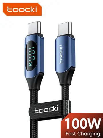 Toocki 100W Type C to Type C Cable PD Fast Charging Charger USB C to USB C Display Cable For Macbook iPad Data Cord Wire