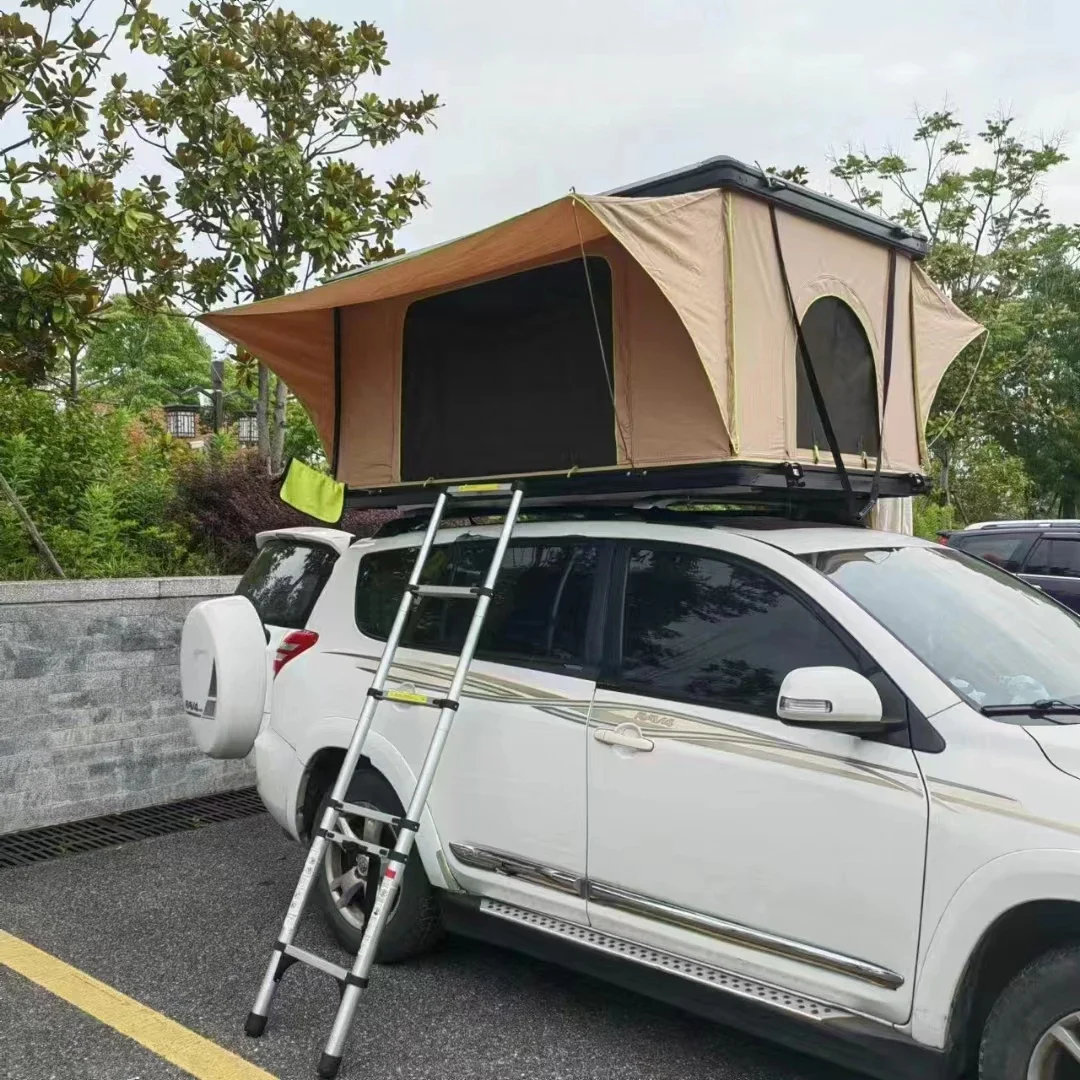 Wholesale Outdoor Car Camping 3 Person Car Roof Top Tent Rectangle Hard Shell Hard Rooftop Tent