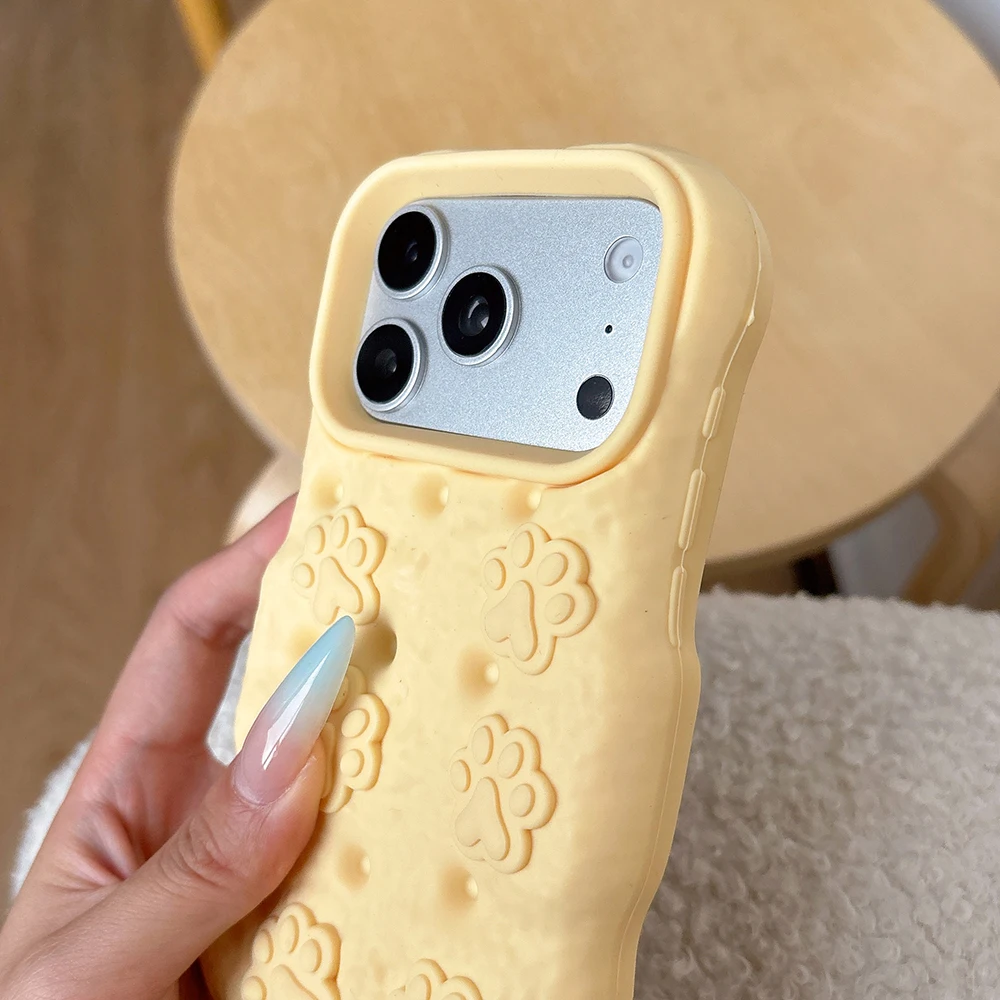 Niedliche 3D Cartoon Katzenpfoten-Brot-Handyhülle für iPhone 17 16 15 14 13 12 Pro Max Stoßfeste Weiche Silikon-Rückabdeckung Capas – Detail 9