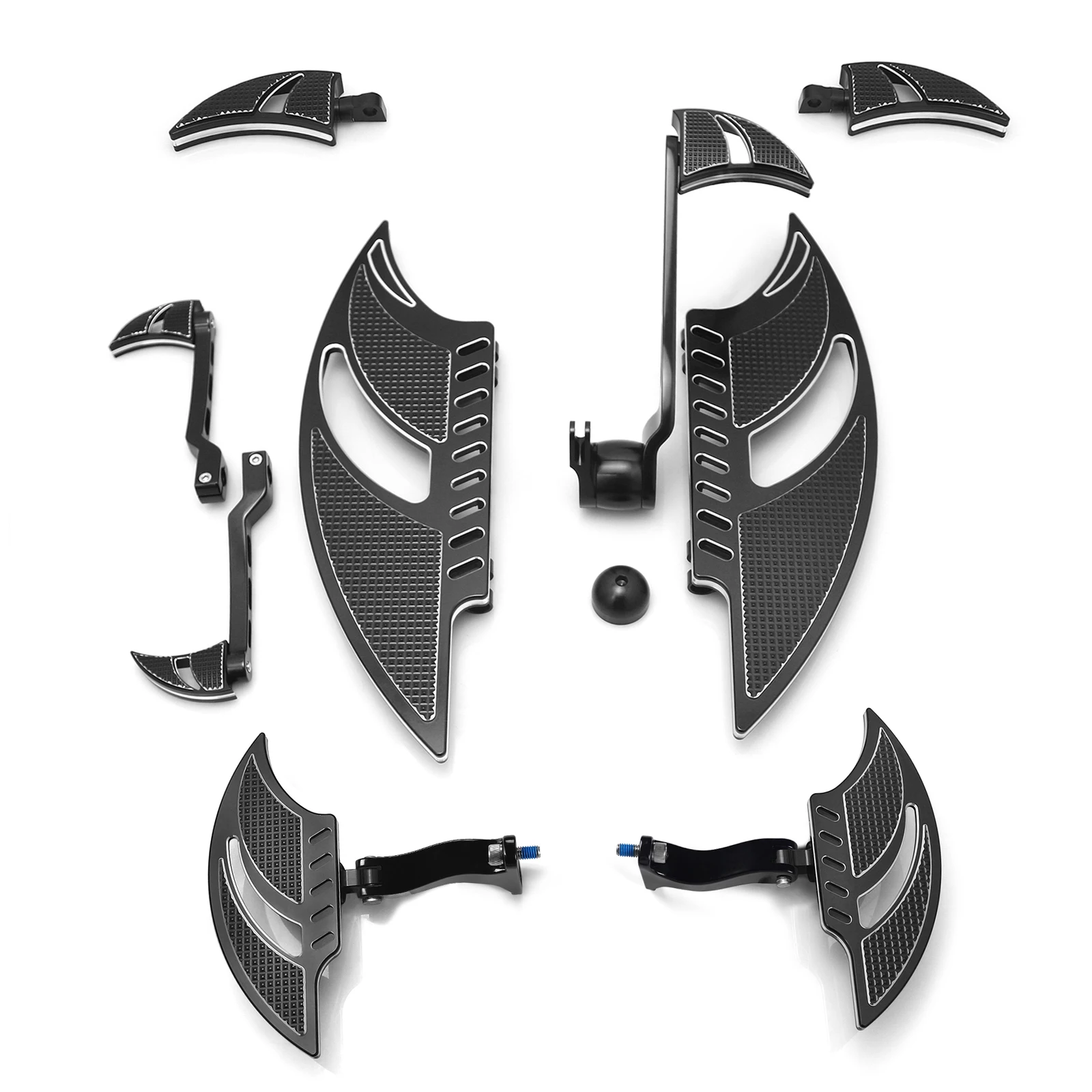 Black Blade Floorboards Highway Pegs Brake Shifter Levers for Touring Electra Glide Roadking Flhr 2014-Up