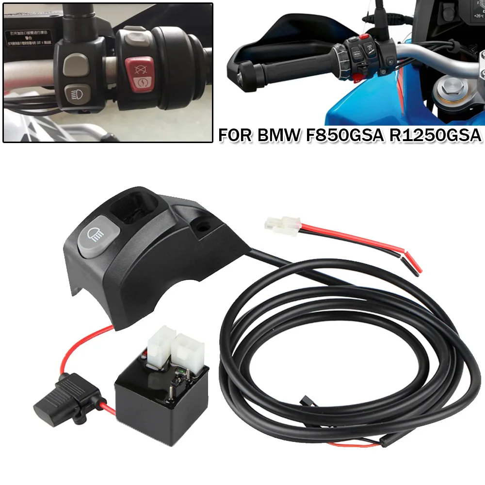 For BMW R1200 R1250 GSA F850GSA R1200GS ADV R1250GS Adventure Motorbike Handle Expand Foglight Switch Control Smart Relay Button