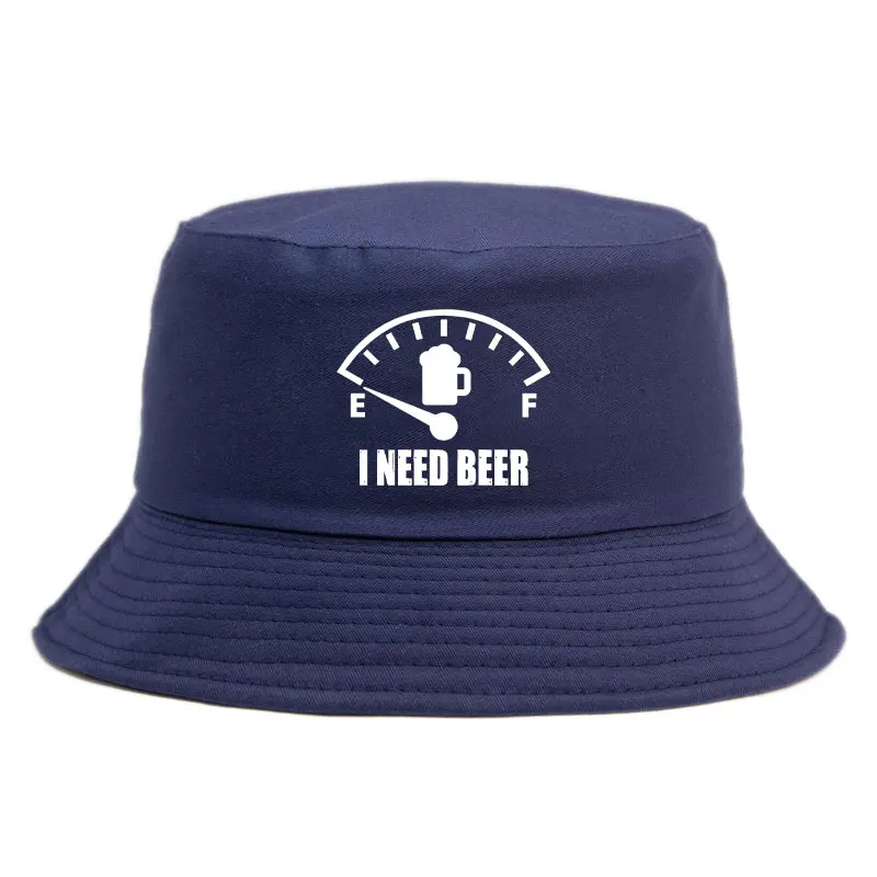 I Need Beer Printed Bucker Hat Woman Man Casual Reversible Fisherman Cap Unisex Adult Outdoor Sports Beach Bob Panama Hats