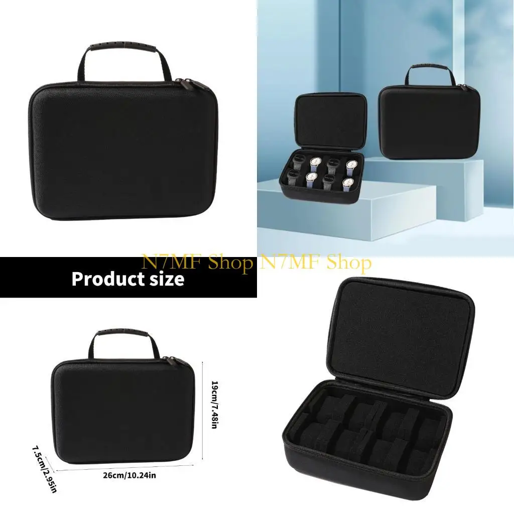 

N7MF Practice 8 Slot Watch Box Soft Inner для наручных часов и умных часов, подходящих для путешествий на открытом воздухе и