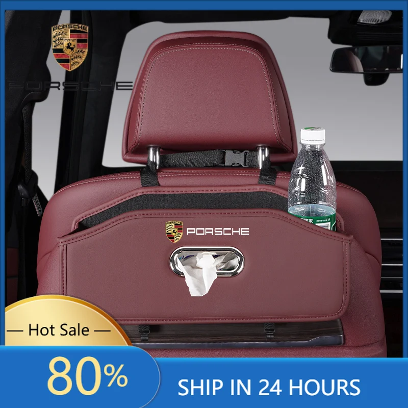 

Interior Stickers Fot Porsche Car Seat Back Cup Holder Storage Box Tissue Box Hook For Porsche Cayenne Panamera Macan 911 718 Ta