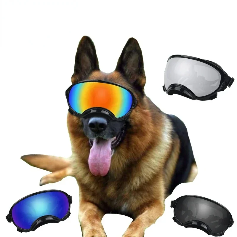 Gafas de sol con protección UV para perros, gafas de esquí con correa ajustable para viajes