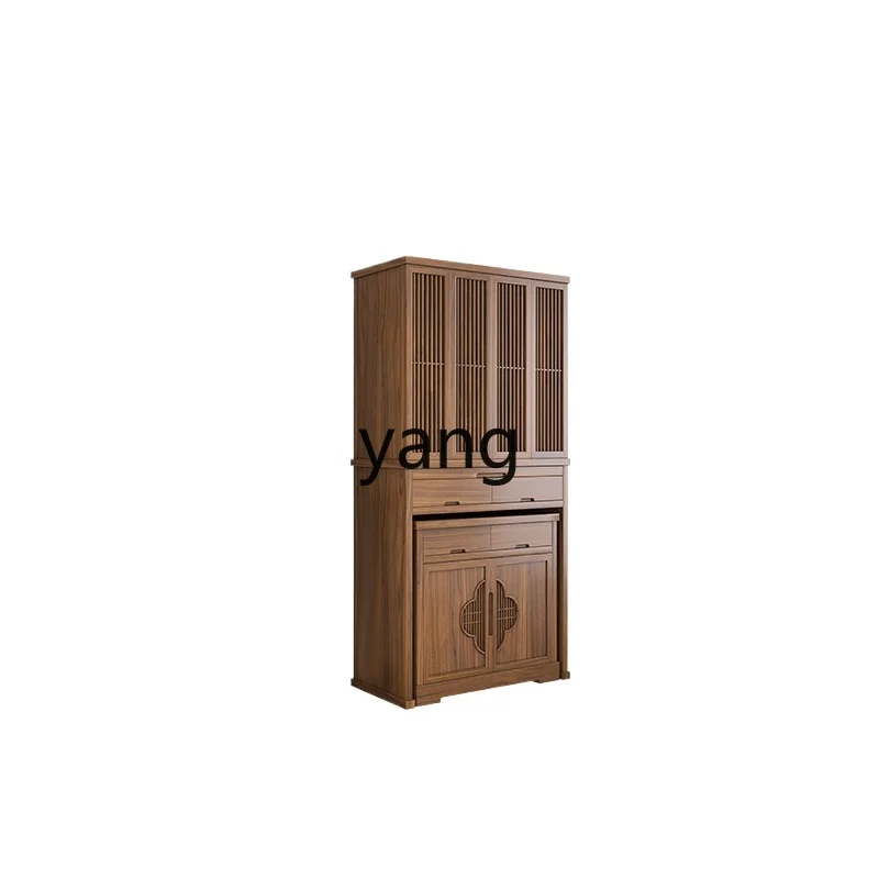 

Yjq black walnut new Chinese style offering table, shrine, household Bodhisattva God of Wealth cabinet with door