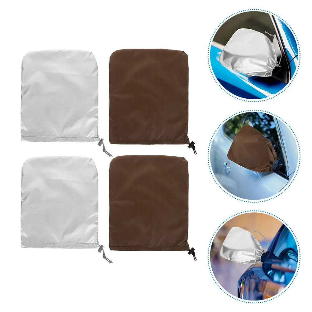 

4 Pcs Snow Cover Car Rearview Mirror Covers Exterior Protective Sun Visor for Polyester