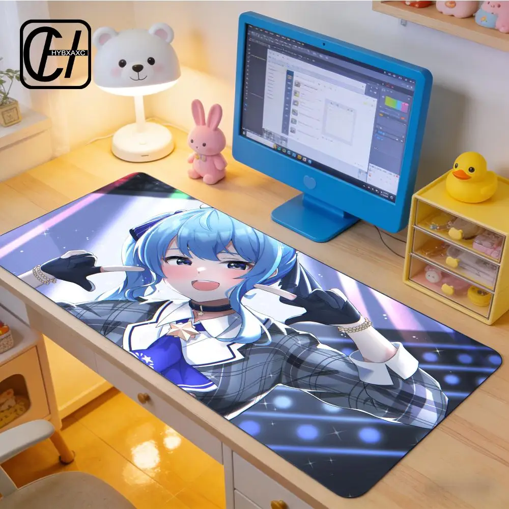 

Large Mouse Pad Hoshimachi Suisei Anime Computer Notebook Mouse Mat Non-slip Keyboard Desk Pad Hololive Gaming Setup Accessories