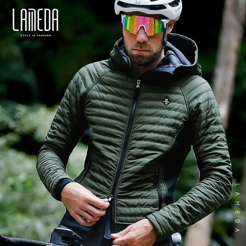 Lameda Short Padded Jacket Men\'s Cycling Winter Jacket For Men Windproof Jacket Warm Men\'s Clothing Long-sleeved Jacket