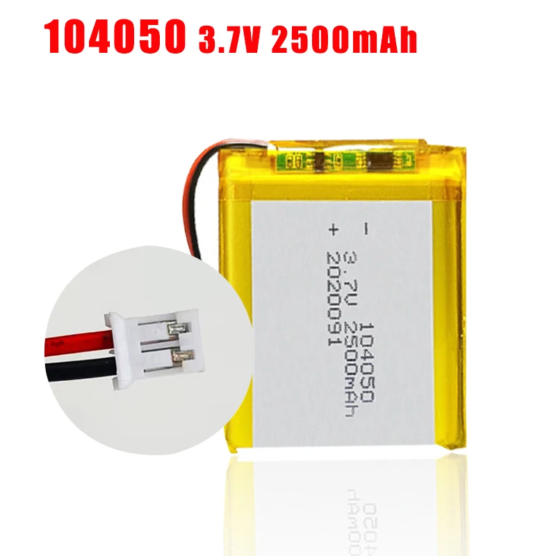 

104050 3.7V 2500mah Rechargeable polymer lithium battery for GPS MP3 MP4 Driving Recorder Bluetooth Headset Power Bank Navigator