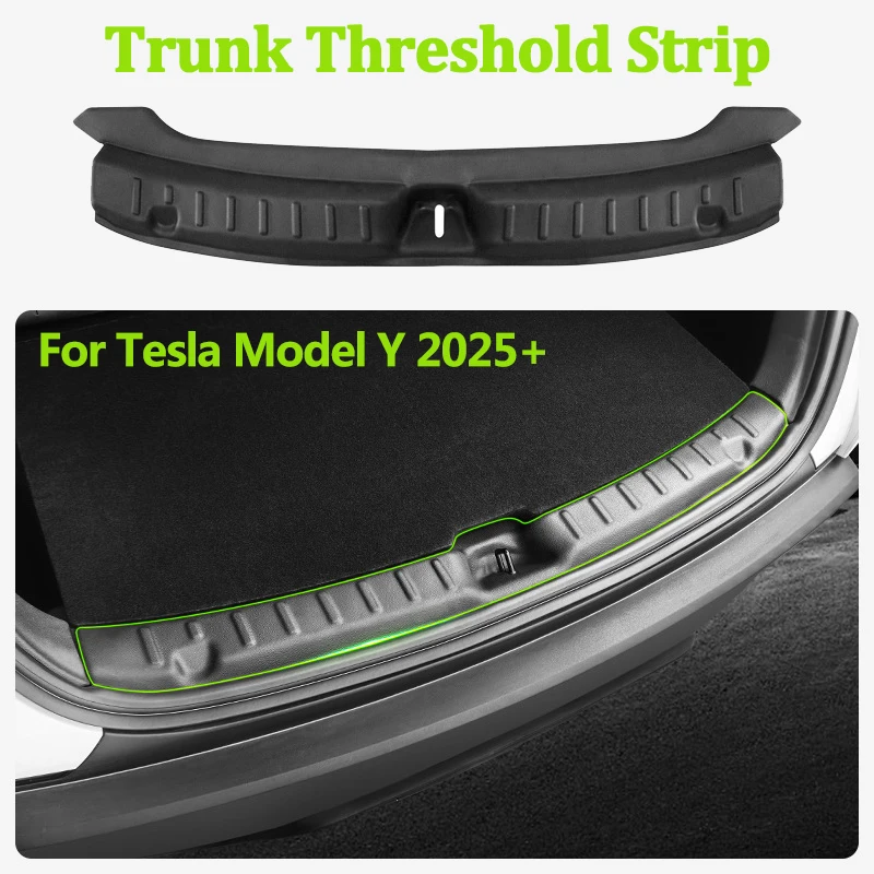 

Car Rear Trunk Threshold Strip Bumper Protective Cover TPE Anti Scratch Protection For Tesla Model Y 2025+