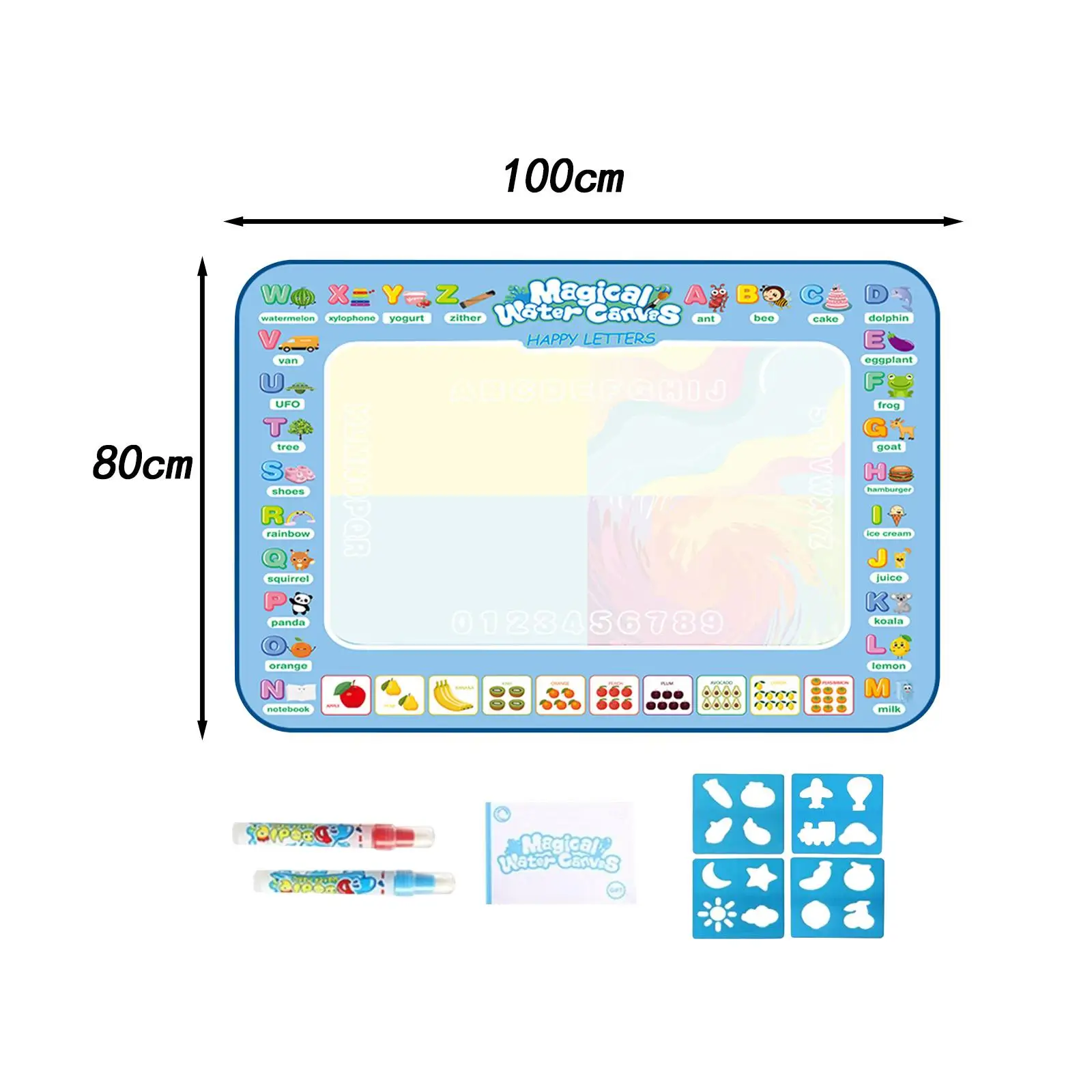 Water Doodle Mat Educational Toy Activity Mat Painting Toy Color Drawing Mat Portable Painting Writing Doodle Board for Kids 3+