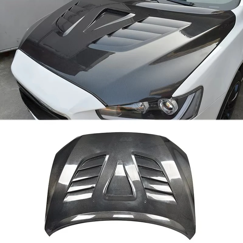 2009-2015 لسيارة Lancer Ex ترقية غطاء السيارة الأمامي الجديد من ألياف الكربون الحقيقية #1