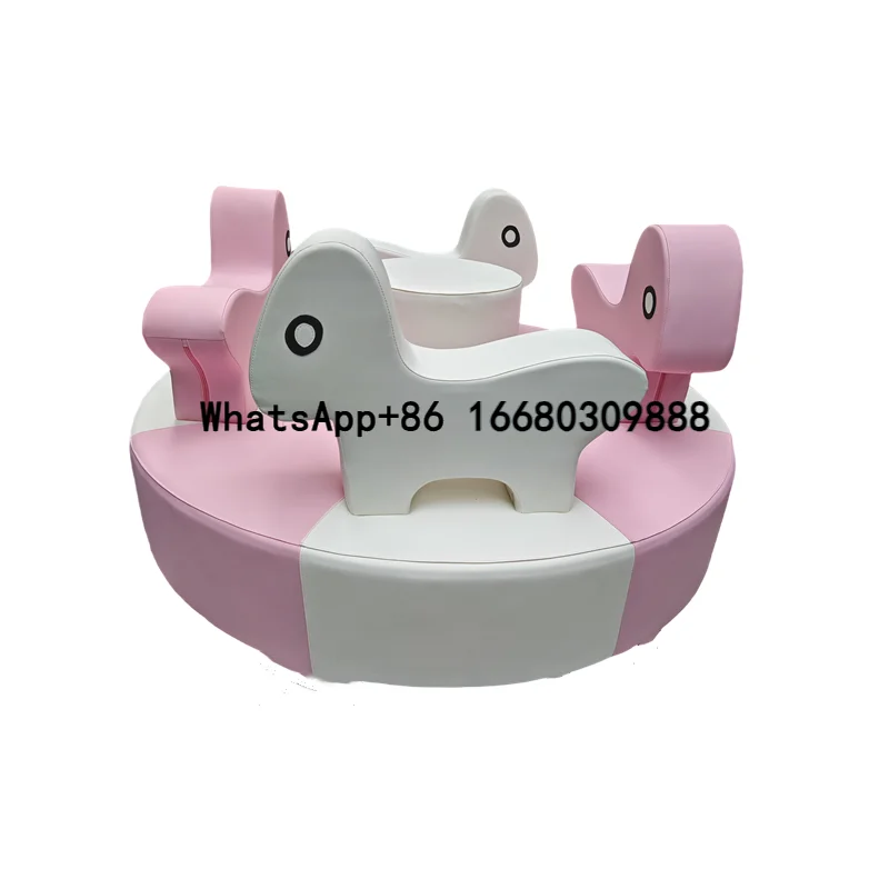 

Indoor Soft Merry Go Round Electric Animal Horse Carousel Play Equipment for Party Rental