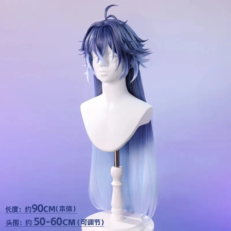 Peluca de Cosplay CyGenshin Impact Flins, peluca de Cosplay de Kyryll Chudomirovich Flins, pelo largo para fiesta de Todos los Santos, juego para adultos, mujeres y hombres Pro