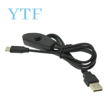 범용 USB C 타입 충전 케이블, Raspberry Pi 4 전원 케이블, ON/OFF 스위치, RPI 4 모델 B RPI 4B 계산용, 5V 3A