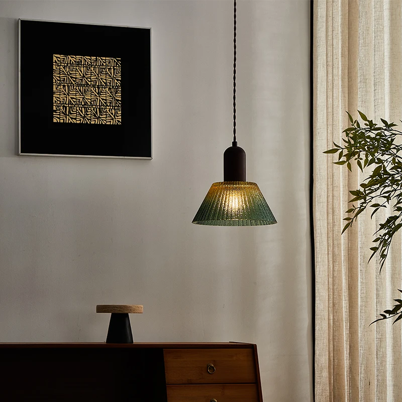 Vintage Pendant Light Glass Pendant Lamp Reative Living Room Lamp Simple Bedside Lamp Japanese-style LED Hanging Loft Lighting