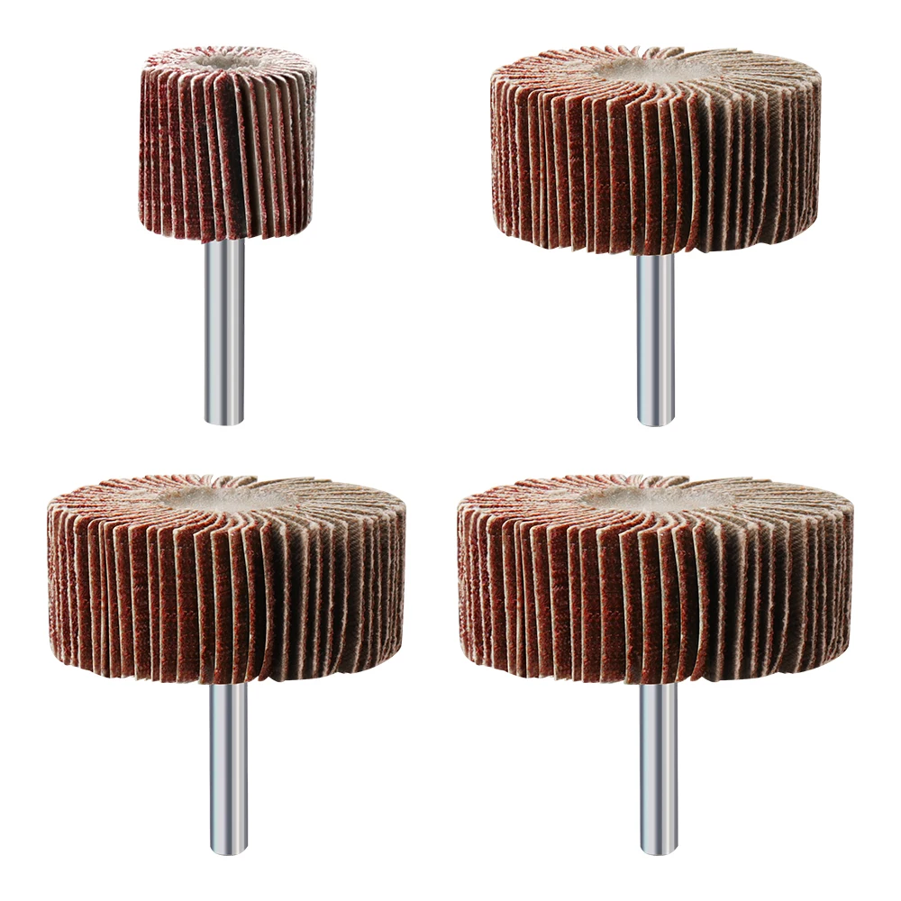 CMCP 1Pc 25-80mm 80Grit Sanding Flap Wheel Disc 3.0mm Shank Shutter Polishing Wheel For Dremel Rotary Tools Abrasive Tools