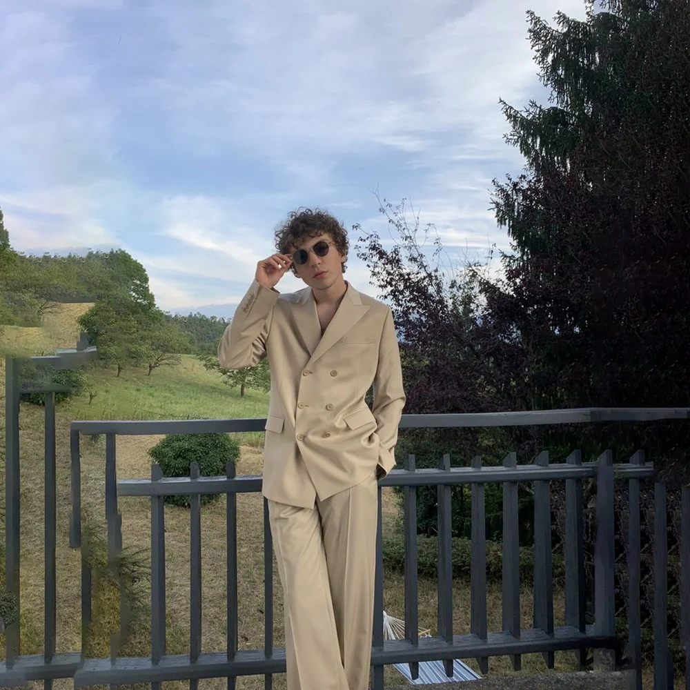 

Casual 2 Piece Men Wedding Suits Solid Color Blazer Pant Party Prom Suit Best Man Business Wear Suit