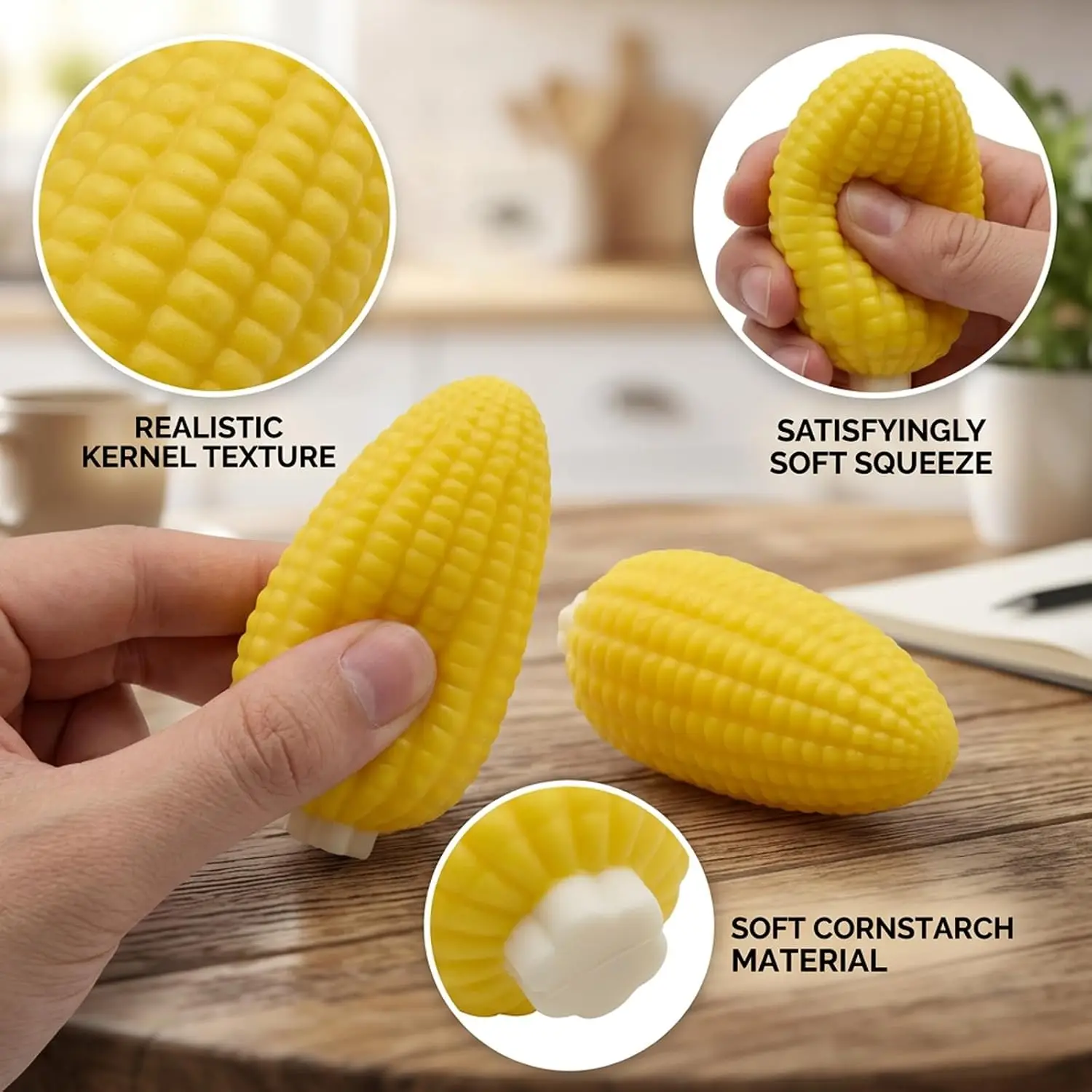 1-20PCS Simulation Corn Stress Relief Soft Pull and Stretch Fidget Decompression for Adults Office Desk Gift