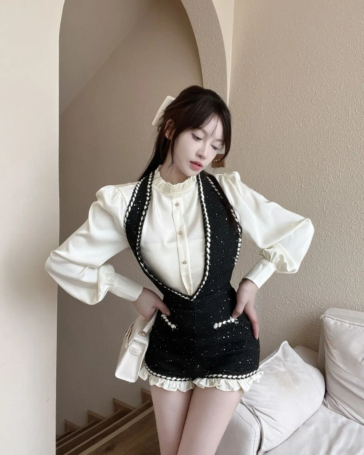 Korea Two Piece Set Playsuits Women'S Early Spring High-End Exquisite Fashion Long Sleeve Loose Comfort Jumpsuit Women'S Clothes