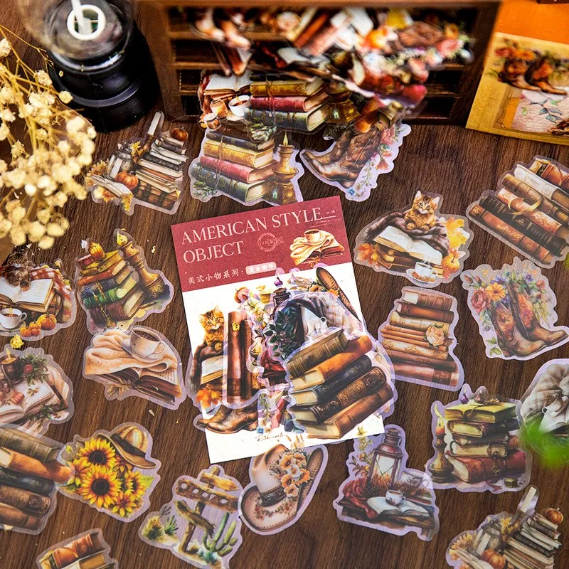 40 Pcs/pack Vintage Coffee Theme Scrapbooking Stickers Retro Coffee Waterproof Sticker For Phone Case Scrapbook Diary Decoration