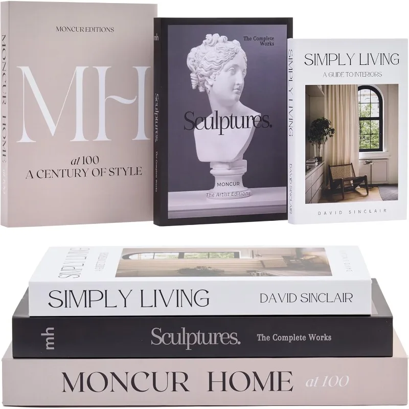 Decorative Coffee Table Books for Home Décor Accents Bookshelf Decor Mid Century Modern Fake Books For Decoration With Real