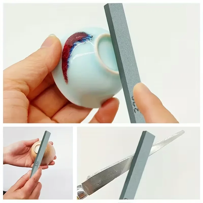 3 قطع صغيرة 320 شبكة من حجر كربيد السيليكون الزيتي قابلة للغسل، مناسبة للطحن والتلميع الناعم #4