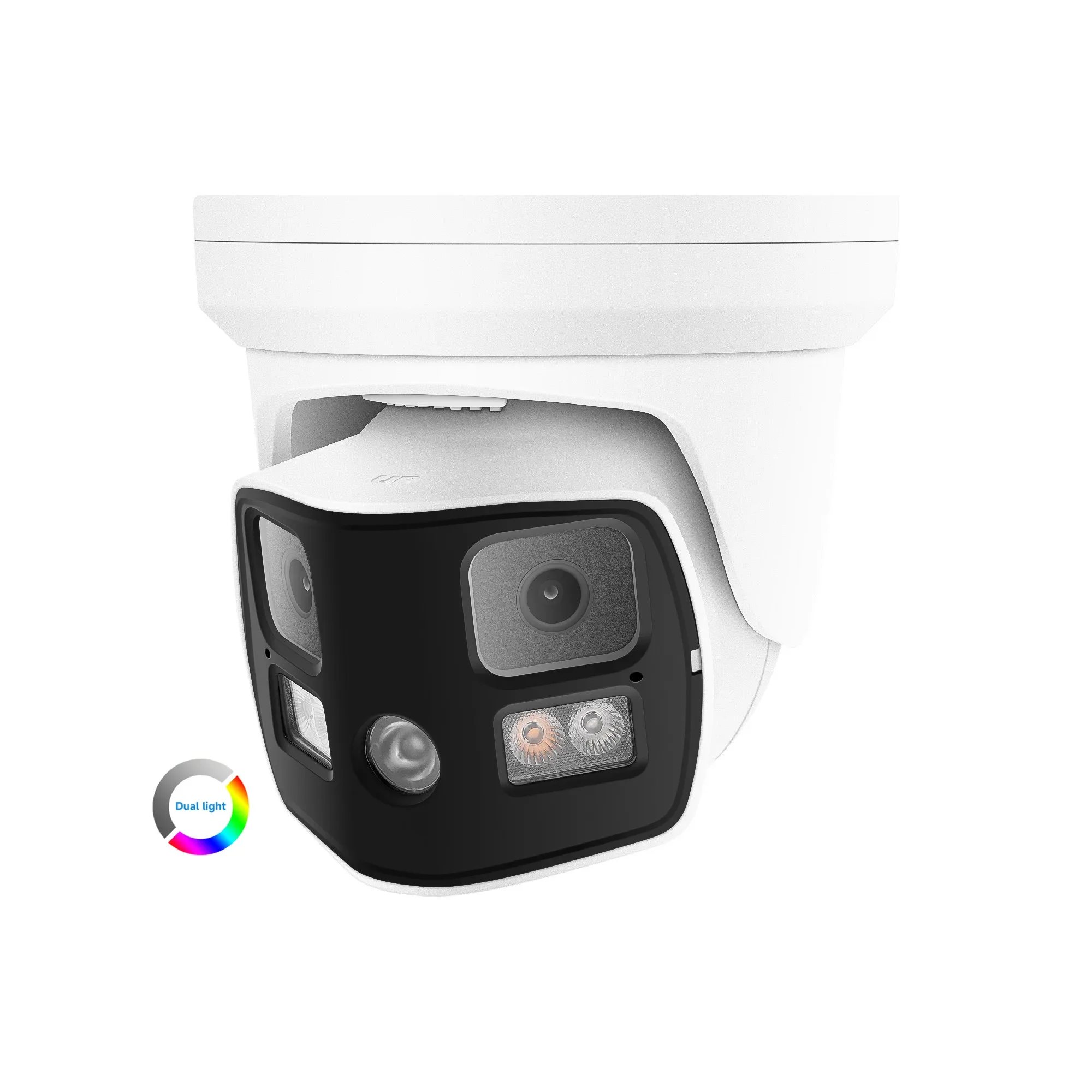 Real 4K 8MP Ultra HD Dual Lens 180° Filed of View IP Security Turret Panoramic Camera support Color Night Vision Two-Way Talk