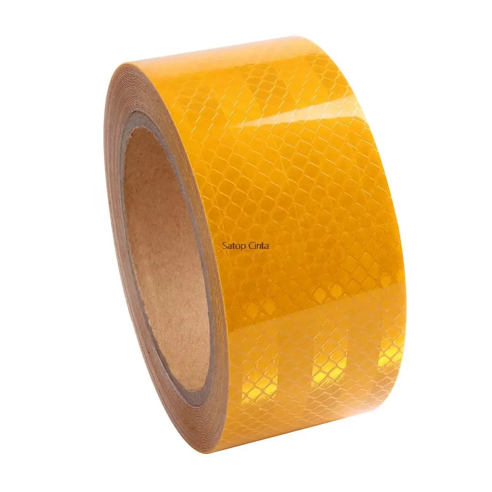 5CM*3M High Intensity Bike Stickers Yellow Reflective Tapes For Helmet Frame Waterproof Reflector Car Decal Bicycle Accessories