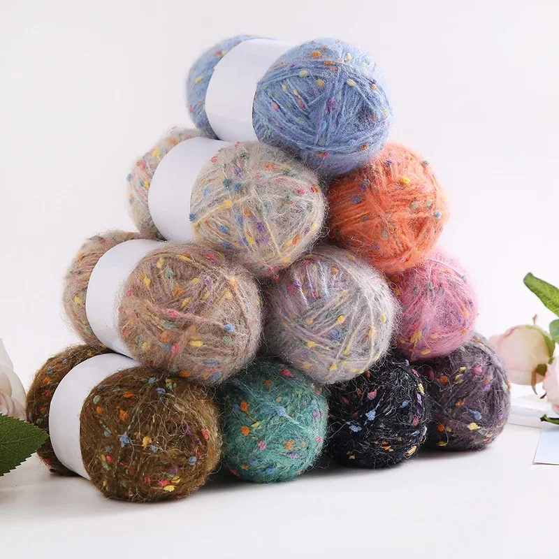 50 g solarbener Bohnenfaden, handgewebt, DIY-Schal, Mütze, Tasche, gebrauchsfertige Puppenmateriallinie, Paar-Stricklinie