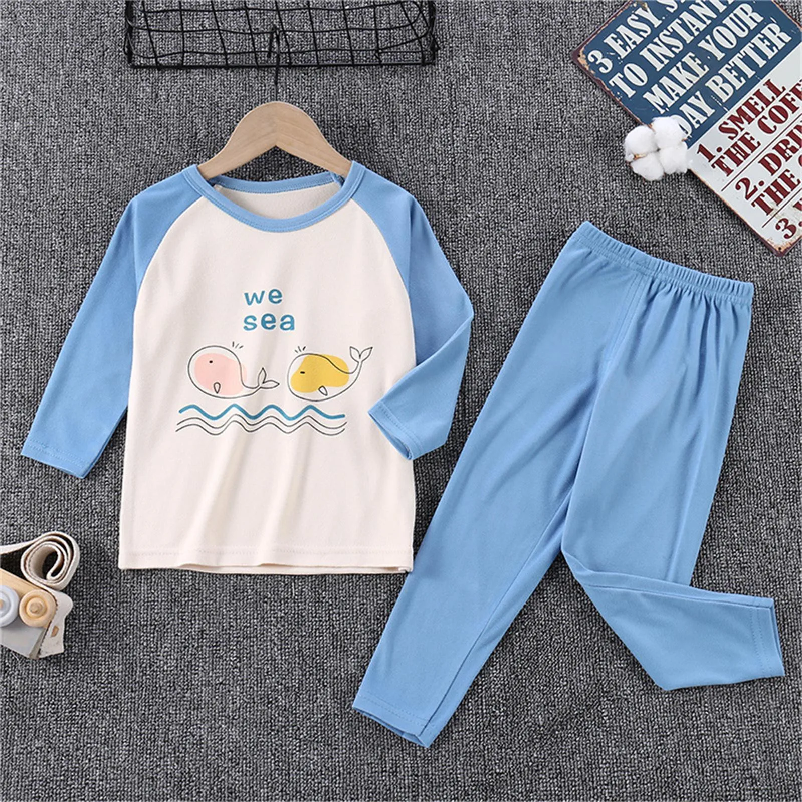 2024 New Children Long Johns Set Boys Thermal Underwear Girls Home Clothes Baby Kids Bottoming Clothes Pajamas Children Clothing