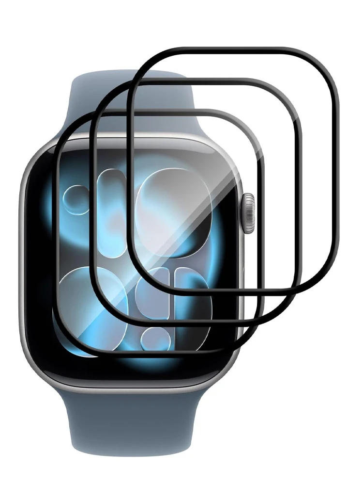 Displayschutzfolie für Apple Watch 10/11 42 mm, 46 mm, weiche Glasfolie, 3D HD, blasenfrei, staubdicht, kratzfest, iWatch Serie 11