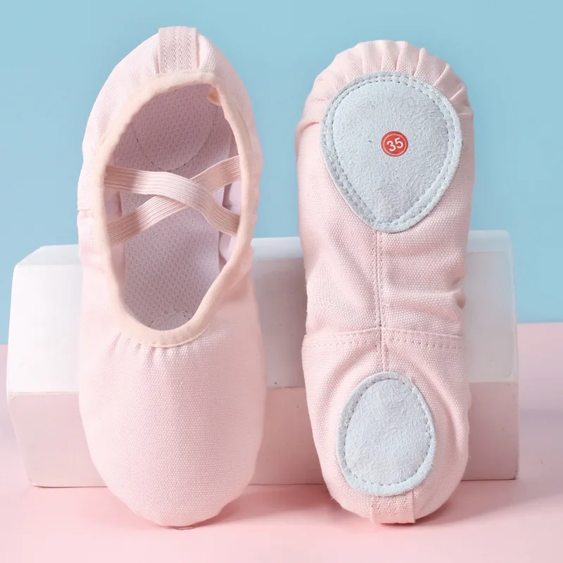 Bild 6: Kinder Mädchen Ballettschuhe Leinwand Mädchen Tanz Hausschuhe Split Sohle Gymnastik Yoga Tanzschuhe Mädchen Ballerina Schuhe