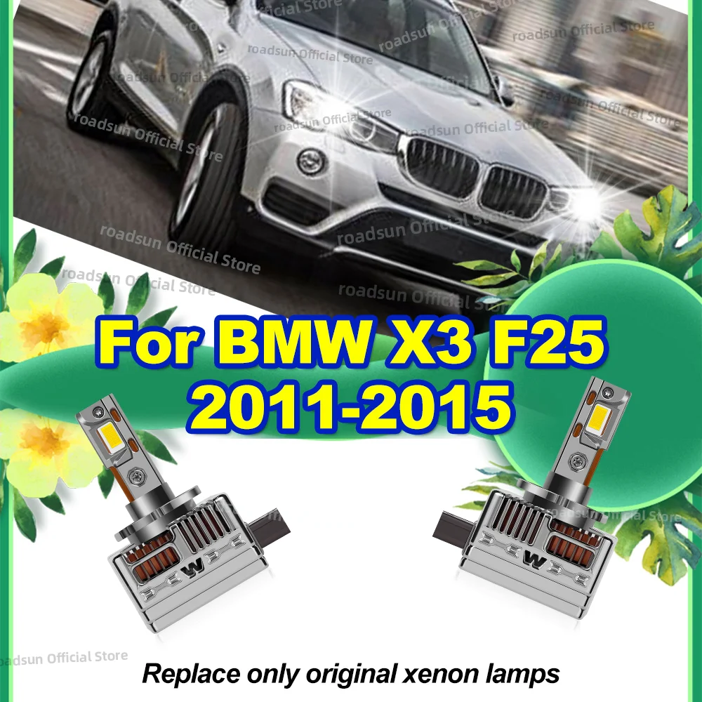 

LED CANBUS Headlight Bulbs Replace Xenon Lights 6000K Lamps For BMW X3 F25 2011 2012 2013 2014 2015