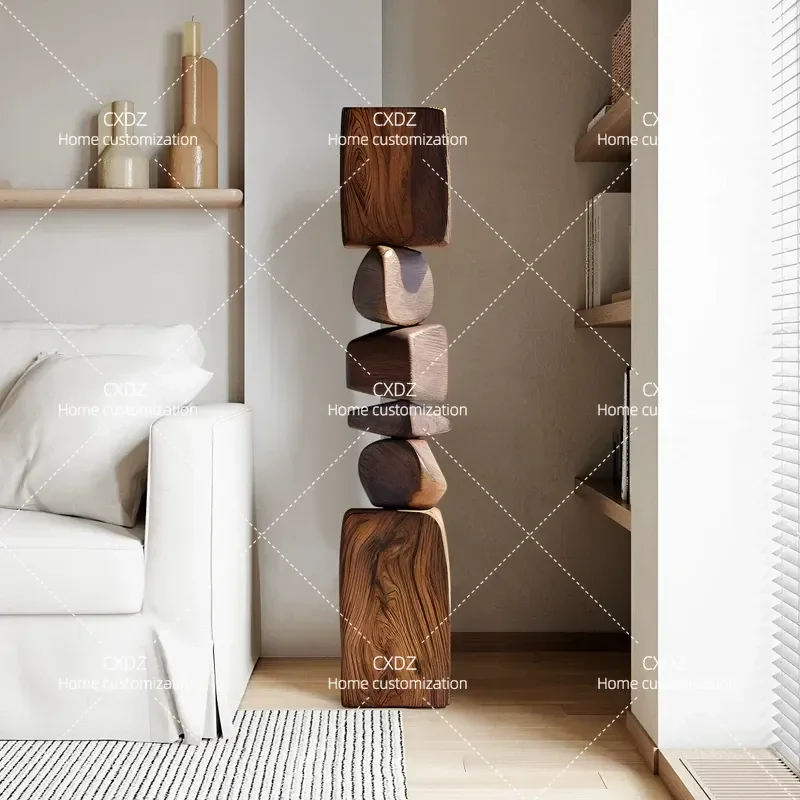 Abstract Solid Wood Sculpture Artwork for Hotel Lobby Entrance Floor Decoration Model Room Sales Office Staircase Corner