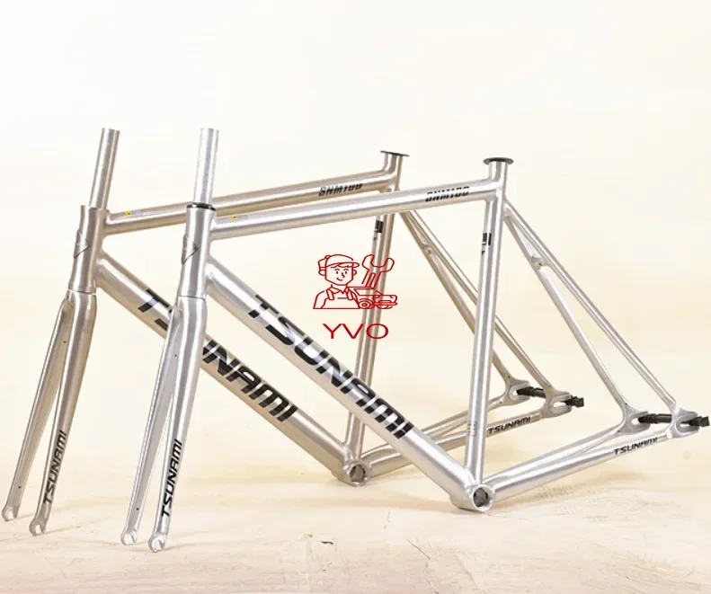 Tsunami Snm100 700C Aluminum Fixed Gear Frame and Fork Fixie Bike 49Cm 52Cm 55Cm RAC Track Bicycle Parts Frameset Bike Frames