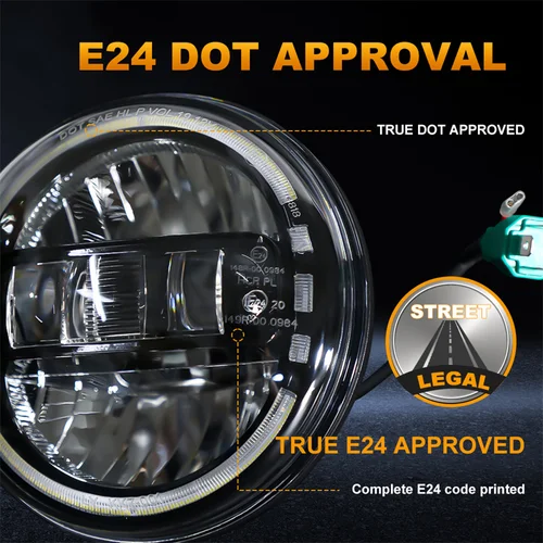 Imagen 2 del producto Faro LED redondo de 7 pulgadas para coche, haz alto/bajo DRL, anillo Halo de 90W, ojo de Ángel ámbar para escarabajo clásico Lada Niva URBAN Jeep Wrangler