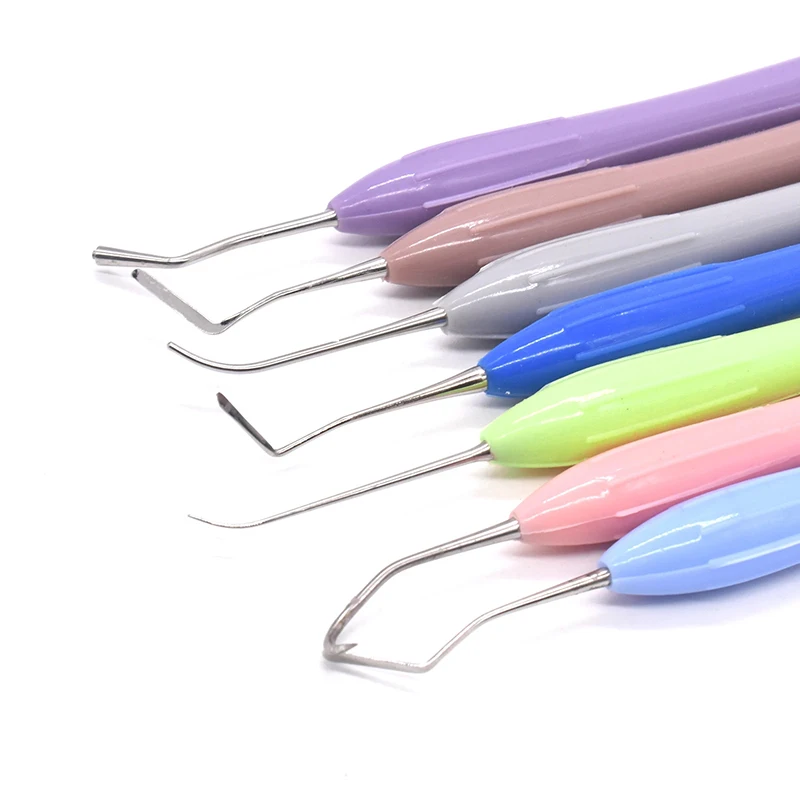 Dentistry Resin Filler Set Plastic Dresser With Silicone Handle Aesthetic Restoration Kit For Resin Knife Spatula Tools 7Pcs/set