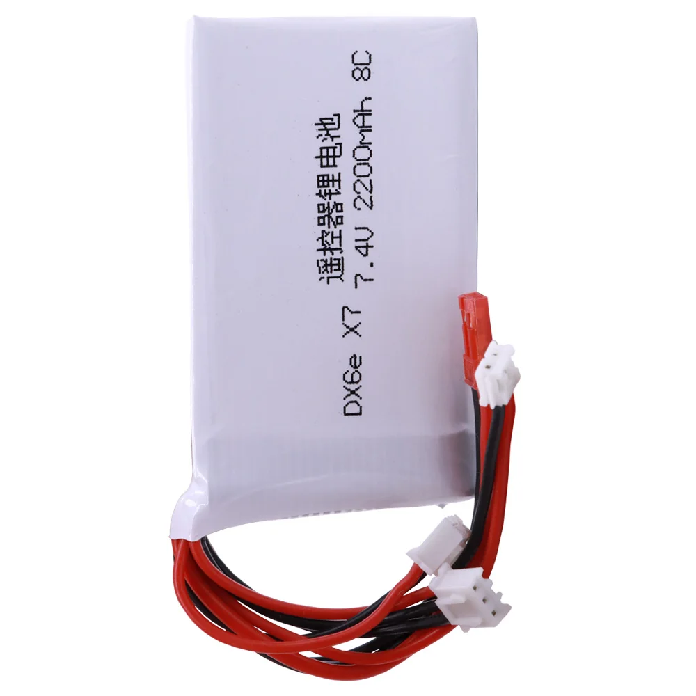 2S 7.4V 2200mah 8C Lipo Battery For Radiolink RC3S RC4GS RC6GS DX6e DX6 For Taranis Q X7 Transmitter 2PCS