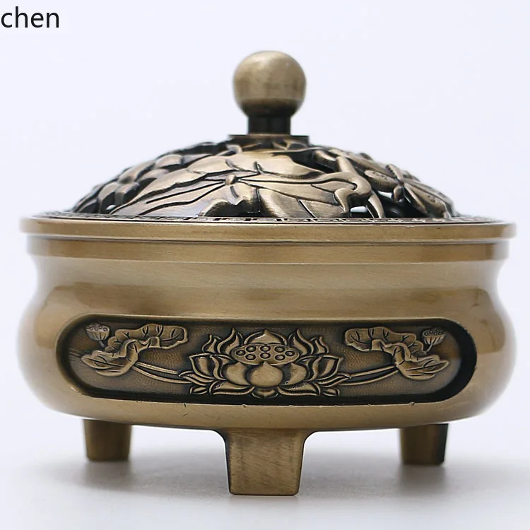 Cz   sandalwood   burner for home incense burner antique copper  burner dragon and phoenix zen lotus incense
