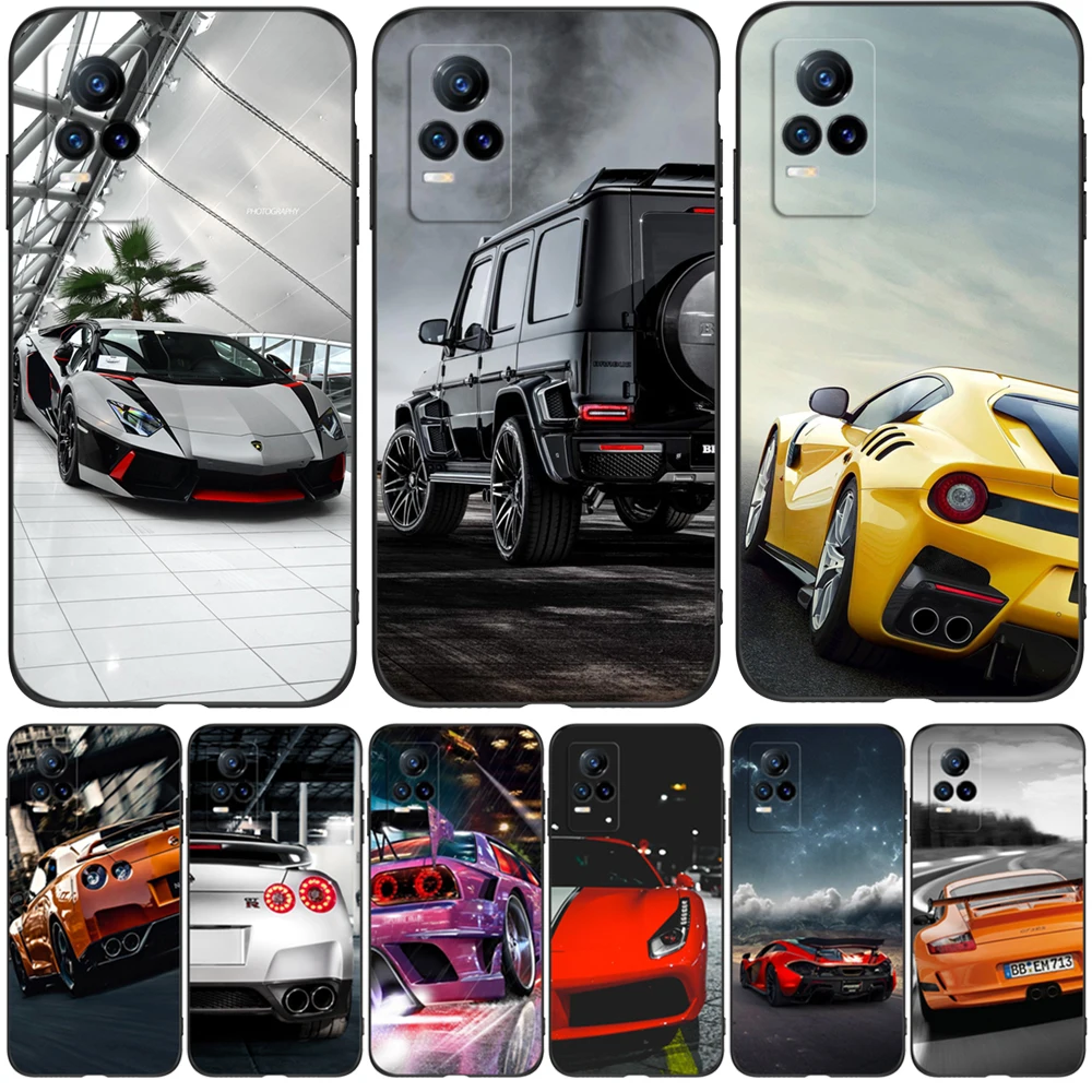 For vivo V21 V21E Y73 2021 Case For vivo V21e 4G 5G Case Phone Back Cover black tpu case sport race car