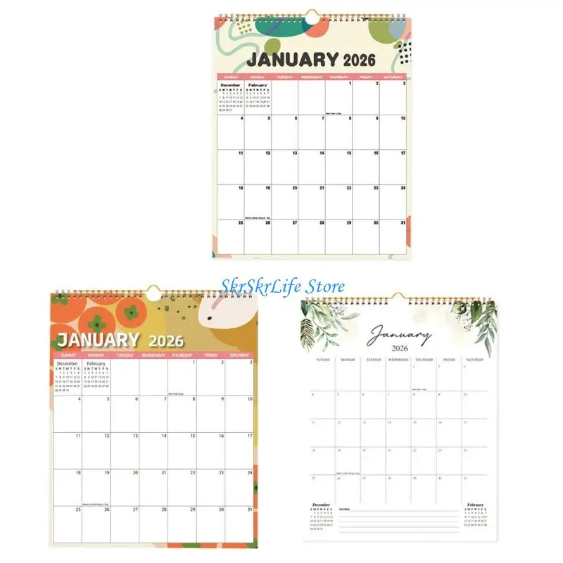 Image 3: Calendrier E65E 2026, planificateur mensuel janvier à décembre pour planification