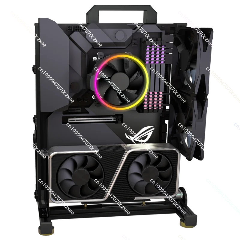 

Open Chassis Rack Computer Matx Aluminum Alloy, Creative Personality Itx Desktop Air-cooled Atx Large Plate All Aluminum