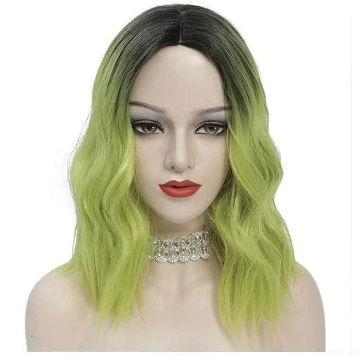 شعر مستعار صناعي مموج الجزء الأوسط شعر قصير مجعد ملون للحفلات التنكرية برأس كامل من الألياف المقاومة للحرارة