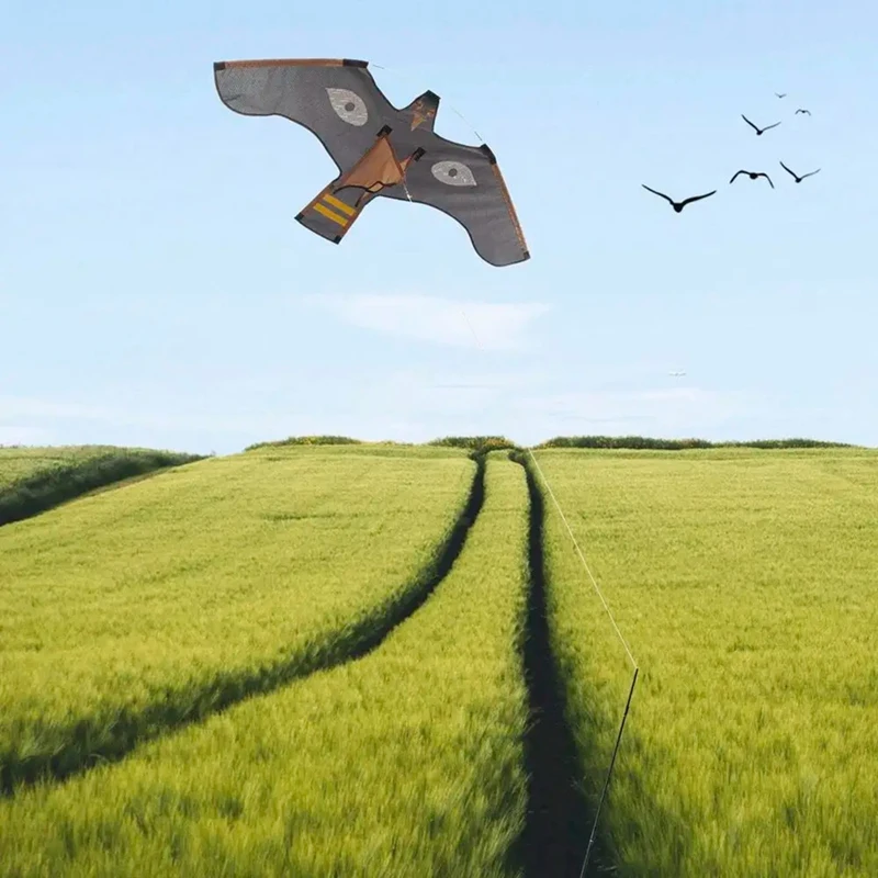 

AA79 New Emulation Flying Hawk Kite Bird Scarer Drive Bird Kite Bird Repellent For Outdoor Bird Repeller With 2M Kite String