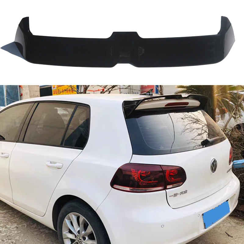 

2008 To 2012 For Volkswagen VW Golf 6 MK6 Spoiler Rear Window Roof Wing High Quality ABS By Glossy Black Carbon Fiber Diy Color