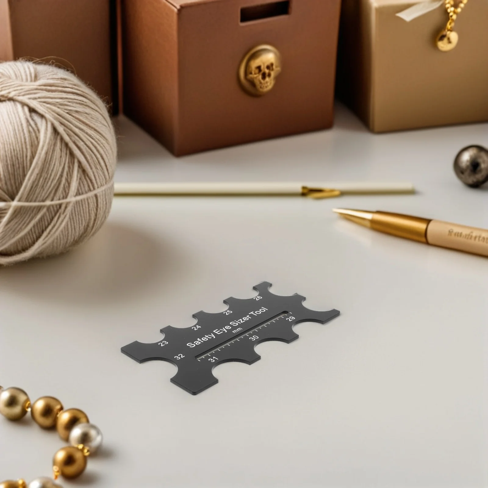 

2Pcs Safety Eyes Sizer Tool Handmade Craft Measuring Ruler Lightweight Plastic Eye Placement Guide for DIY Sewing Crochet Bear